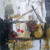 Table avec fruits et feuilles