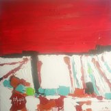 Bourgogne enneig&eacute;e, ciel rouge